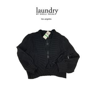 NWT Laundry Black Cardigan Sweater. Sz L